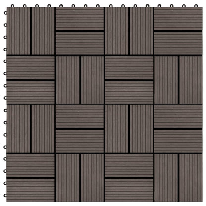vidaXL 11 pcs Decking Tiles WPC 11.8"x11.8" 1 sqm Dark Brown VidaXL
