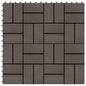 vidaXL 11 pcs Decking Tiles WPC 11.8"x11.8" 1 sqm Dark Brown VidaXL