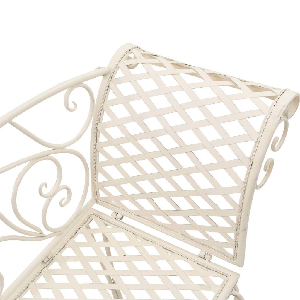 vidaXL Patio Chaise Lounge Outdoor Garden Bench with Backrest Steel Antique VidaXL