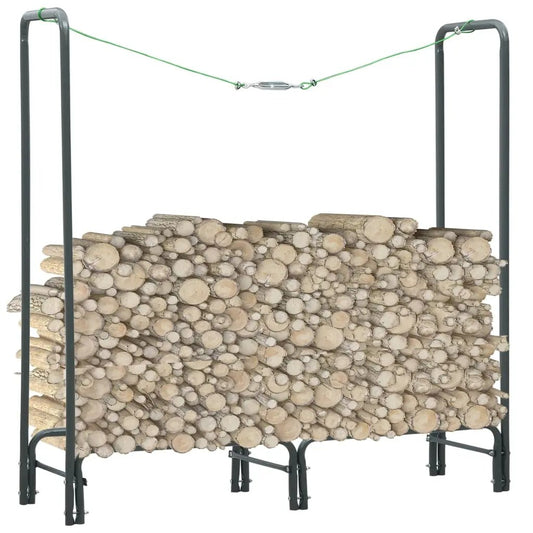 NNEVL Firewood Rack Anthracite 120x35x120 cm Steel-0