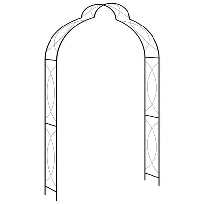 vidaXL Garden Arch Black 59.1"x13.4"x94.5" Iron - Vivid Treasure Zone