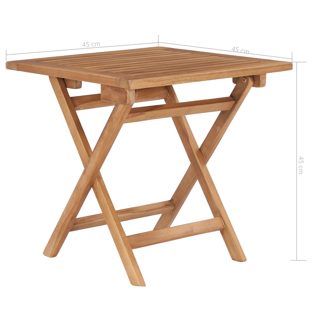 vidaXL Folding Patio Table 17.7"x17.7"x17.7" Solid Teak Wood VidaXL
