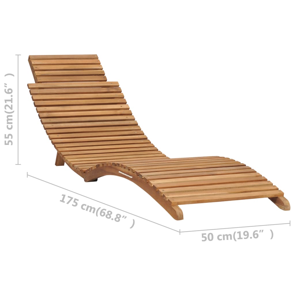 vidaXL 3 Piece Folding Patio Lounge Set Solid Teak Wood VidaXL
