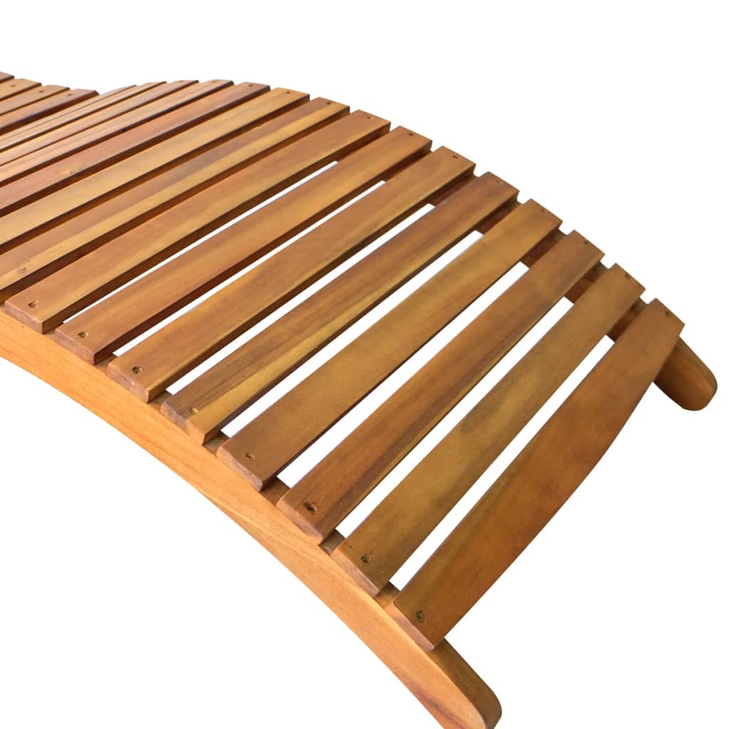 vidaXL Patio Sun Lounger with Cushion Solid Acacia Wood VidaXL