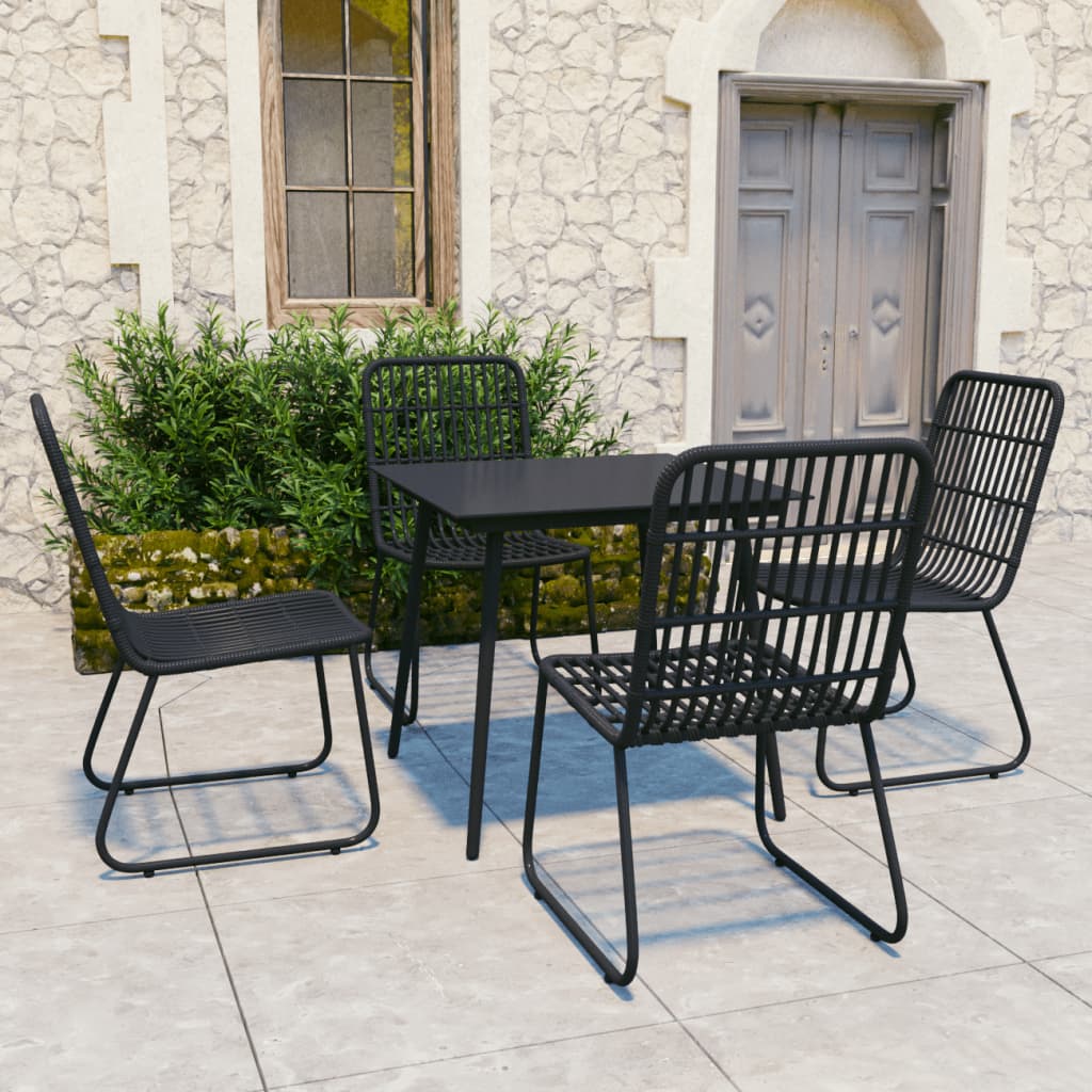 vidaXL Patio Dining Set Seat Black/Oak and Black 3/5/7/9 Piece Multi Sizes VidaXL