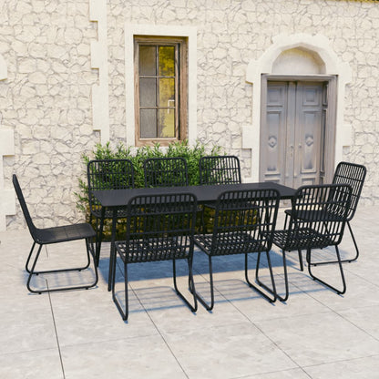 vidaXL Patio Dining Set Seat Black/Oak and Black 3/5/7/9 Piece Multi Sizes VidaXL