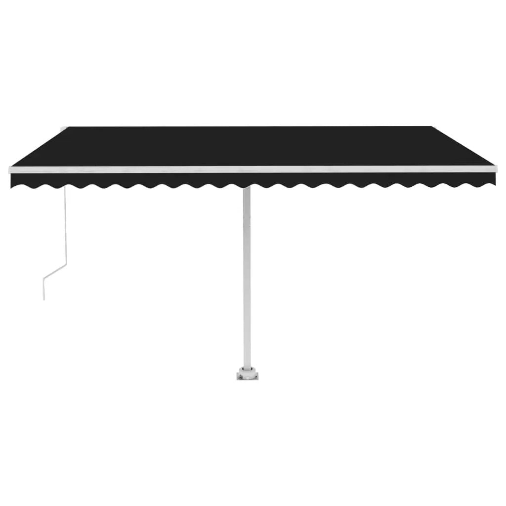 NNEVL Freestanding Manual Retractable Awning 450x300 cm Anthracite-1