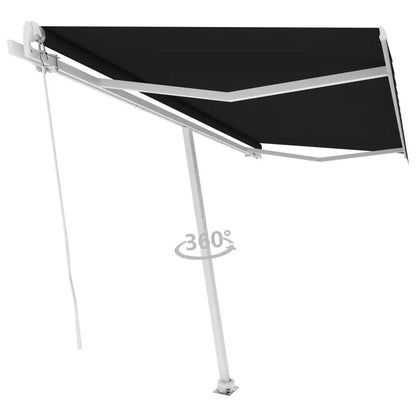 NNEVL Freestanding Manual Retractable Awning 450x300 cm Anthracite-3