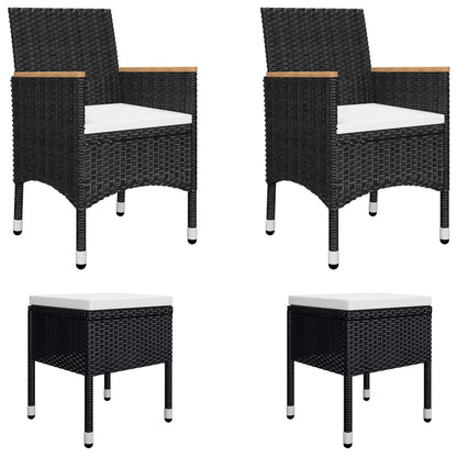 vidaXL 5 Piece Patio Dining Set Black VidaXL