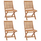 vidaXL Folding Patio Chairs with Cushions 4 pcs Solid Teak Wood VidaXL