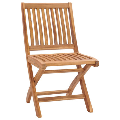 vidaXL Folding Patio Chairs with Cushions 4 pcs Solid Teak Wood VidaXL