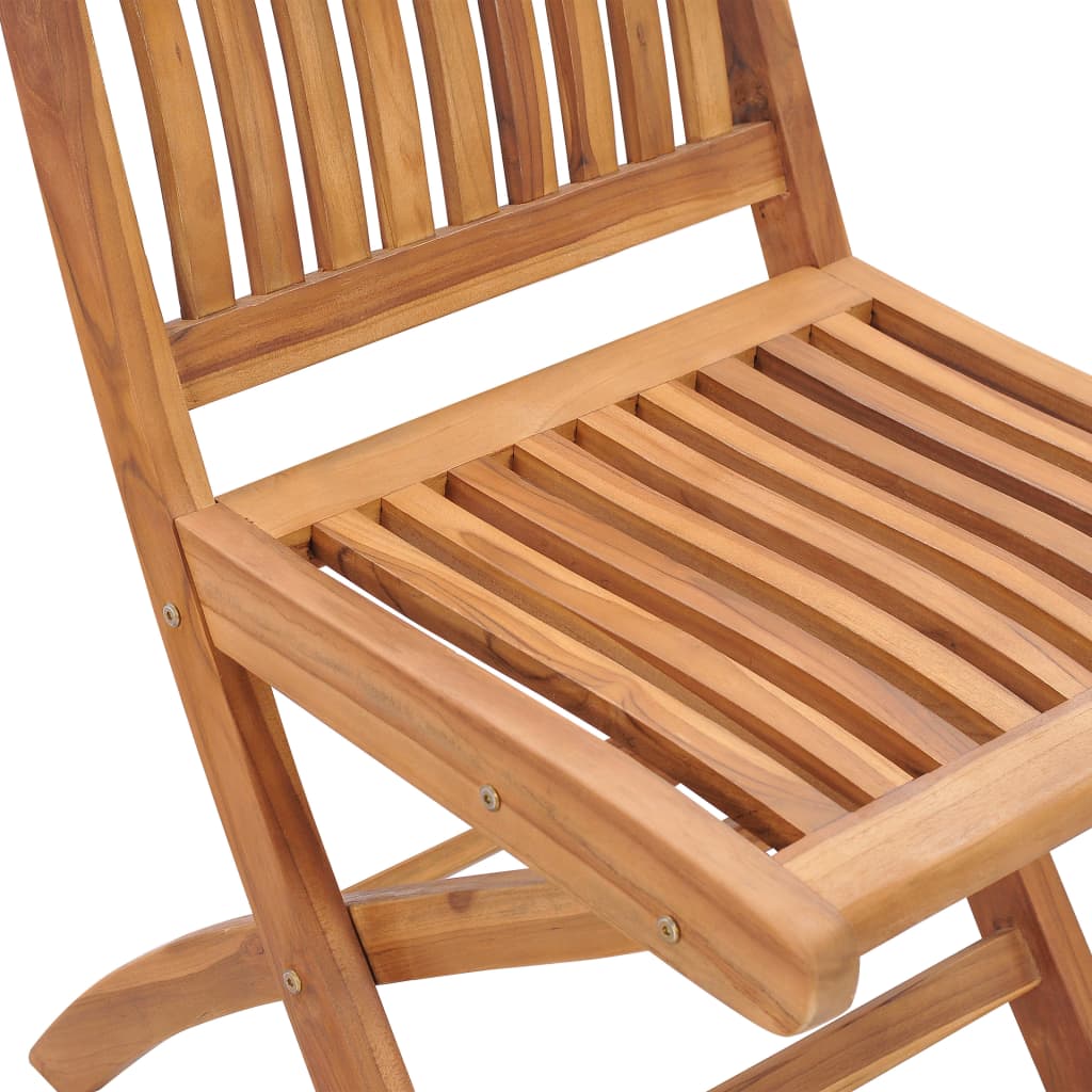 vidaXL Folding Patio Chairs with Cushions 4 pcs Solid Teak Wood VidaXL