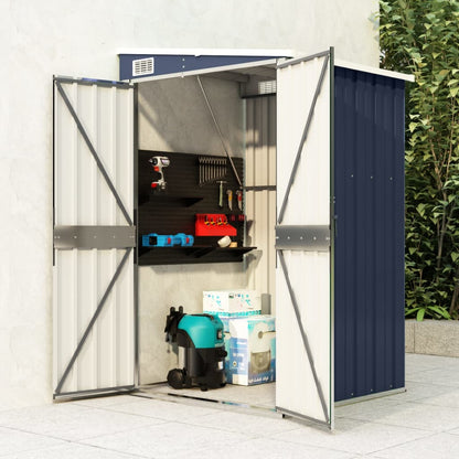 vidaXL Storage Shed Wall-mounted Garden Shed for Backyard Galvanized Steel VidaXL