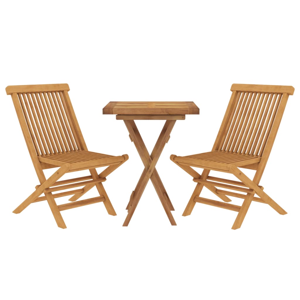vidaXL 3 Piece Patio Dining Set Solid Wood Teak VidaXL