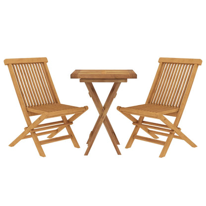 vidaXL 3 Piece Patio Dining Set Solid Wood Teak VidaXL
