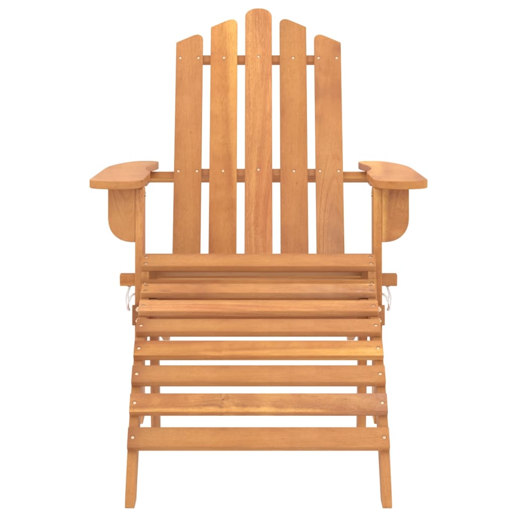 vidaXL Patio Adirondack Chair with Footrest Solid Wood Acacia VidaXL