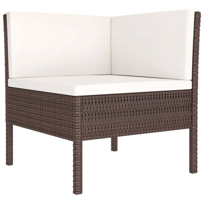 vidaXL 11 Piece Patio Lounge Set with Cushions Poly Rattan Brown VidaXL