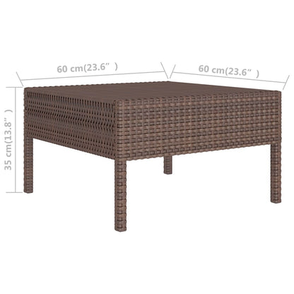 vidaXL 11 Piece Patio Lounge Set with Cushions Poly Rattan Brown VidaXL