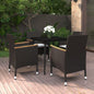 vidaXL Patio Dining Set 5 Piece Black and White/Gray 31.5"/55.1" Table Length VidaXL