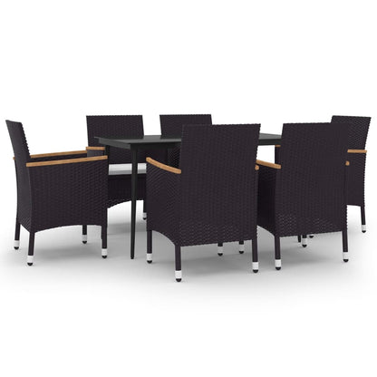 vidaXL Patio Dining Set 5 Piece Black and White/Gray 31.5"/55.1" Table Length VidaXL