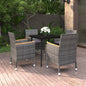 vidaXL Patio Dining Set 5 Piece Black and White/Gray 31.5"/55.1" Table Length VidaXL