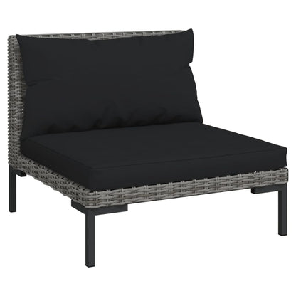 vidaXL 9 Piece Patio Lounge Set with Cushions Poly Rattan Dark Gray VidaXL