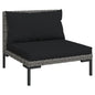 vidaXL 13 Piece Patio Lounge Set with Cushions Poly Rattan Dark Gray VidaXL