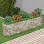 vidaXL Raised Garden Bed Outdoor Gabion Raised Bed Flower Pot Galvanized Iron VidaXL