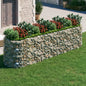 vidaXL Raised Garden Bed Outdoor Gabion Raised Bed Flower Pot Galvanized Iron VidaXL