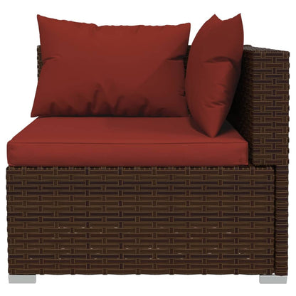 vidaXL 8 Piece Patio Lounge Set with Cushions Poly Rattan Brown VidaXL