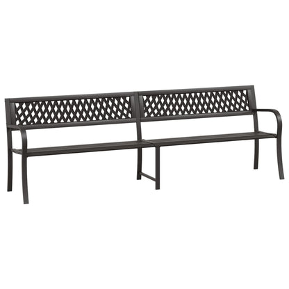 vidaXL Outdoor Patio Bench Park Outdoor Garden Bench with Armrests Black Steel VidaXL