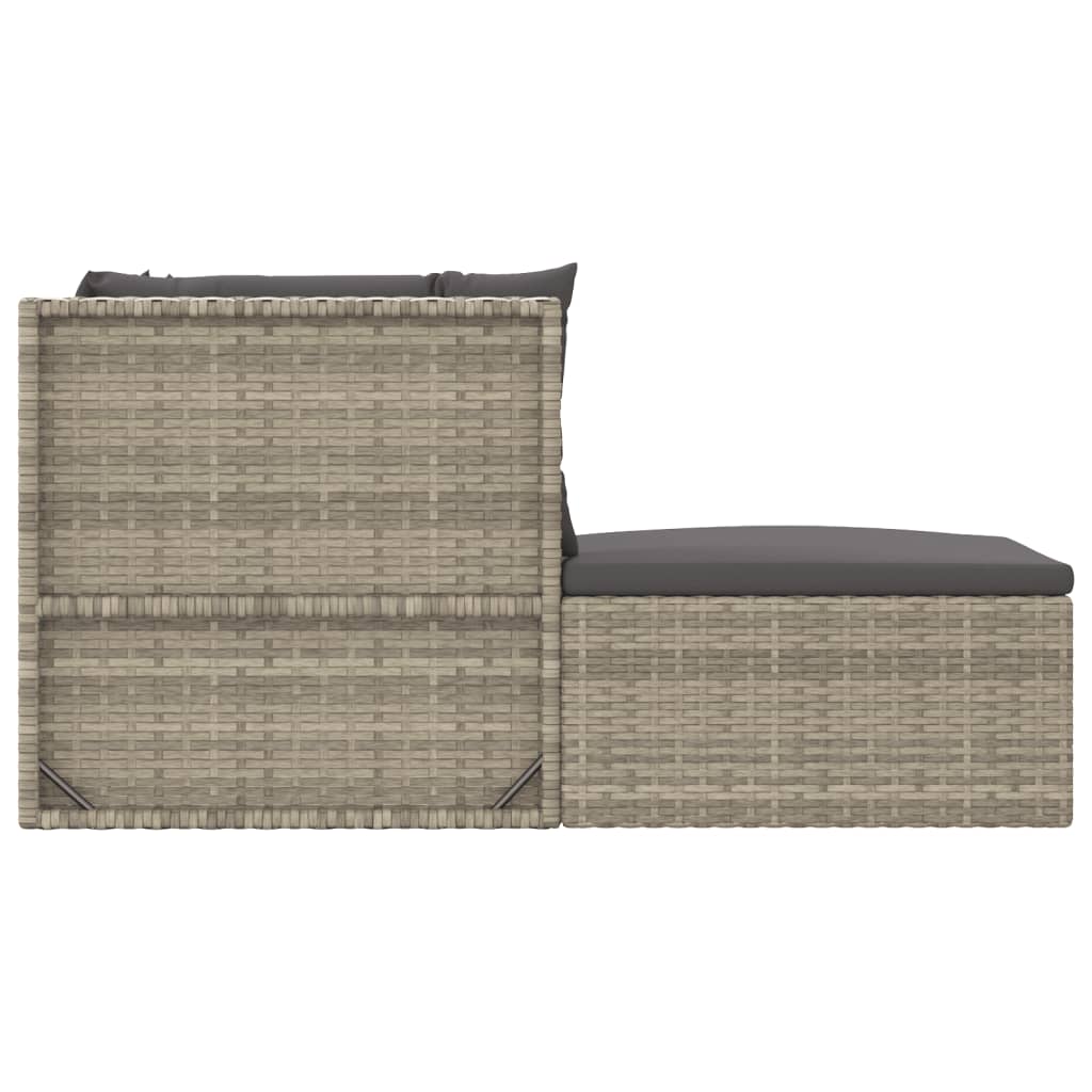 vidaXL 5 Piece Patio Lounge Set with Cushions Gray Poly Rattan VidaXL