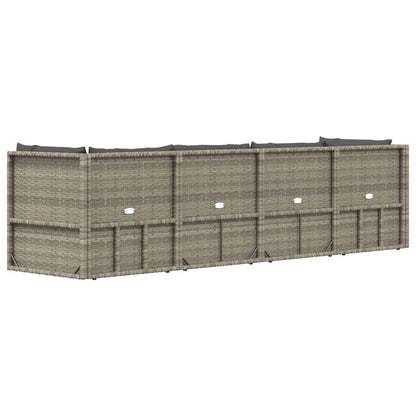 vidaXL 5 Piece Patio Lounge Set with Cushions Gray Poly Rattan VidaXL