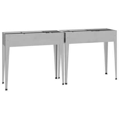 vidaXL Garden Planters 2 pcs Galvanized Steel VidaXL