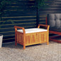vidaXL Outdoor Storage Bench Patio Deck Box with Cushion Solid Wood Acacia VidaXL