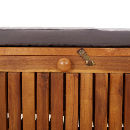 vidaXL Outdoor Storage Bench Patio Deck Box with Cushion Solid Wood Acacia VidaXL