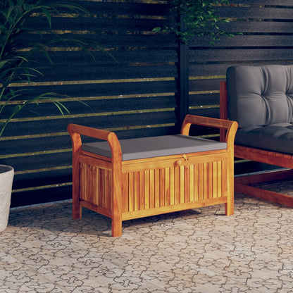 vidaXL Outdoor Storage Bench Patio Deck Box with Cushion Solid Wood Acacia VidaXL