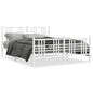 vidaXL Metal Bed Frame with Headboard and Footboard White 59.1"x78.7" VidaXL