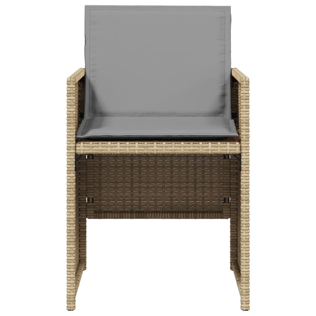 vidaXL Patio Chairs with Cushions 4 pcs Mix Beige Poly Rattan VidaXL