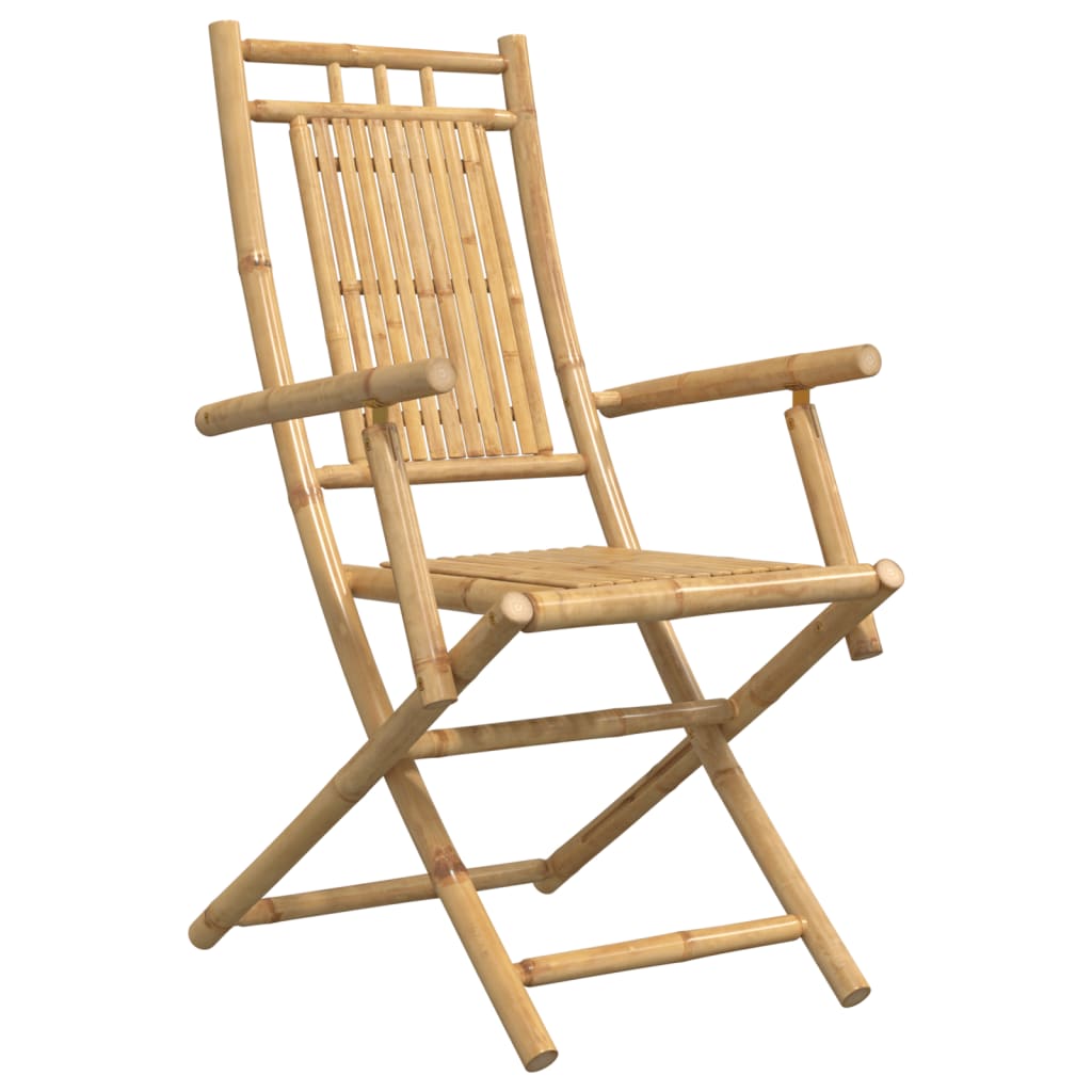 vidaXL Folding Patio Chairs 2 pcs 20.9"x26"x39" Bamboo VidaXL
