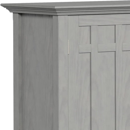 Fog Grey Solid Wood Transitional Sideboard Buffet and Wine Rack-2