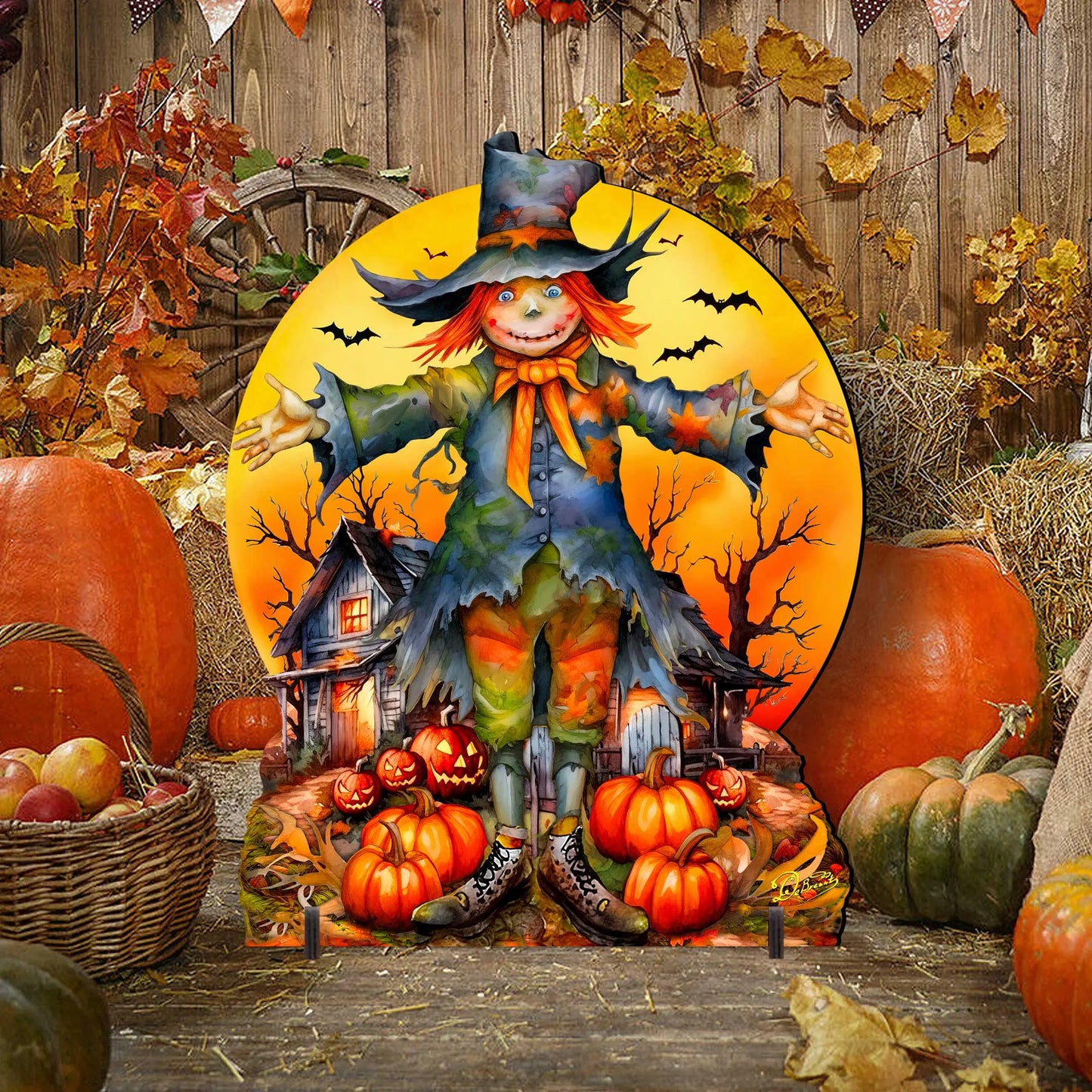 Halloween Scarecrow Freestanding Decor - Halloween Outdoor Decor by G. Debrekht - Halloween Decor- 8652798F G. DeBrekht