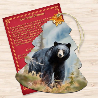 Alaskan Black Bear Tree Wooden Ornaments by G.Debrekht - Wildlife Holiday Decor - 870008 G. DeBrekht