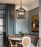 Farmhouse Rustic Black Lantern Chandelier Hanging Light Fixture 4-Lights for Kitchen Island Dining Room Hallway Entryway Foyer UL Listed-0
