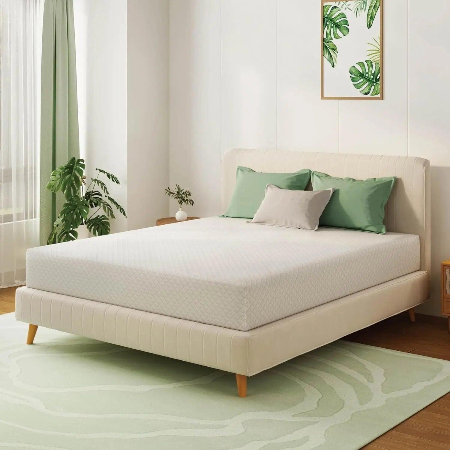 Queen 10 Inch Green Tea Memory Foam Mattress Comfort-4