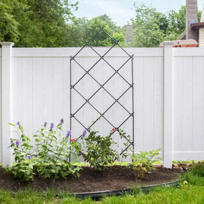 Outdoor 7-FT. Tall Wrought Iron Lattice Garden Trellis FastFurnishings