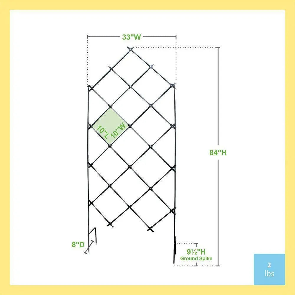 Outdoor 7-FT. Tall Wrought Iron Lattice Garden Trellis FastFurnishings