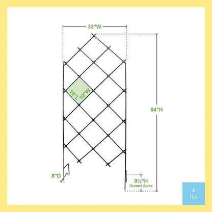 Outdoor 7-FT. Tall Wrought Iron Lattice Garden Trellis FastFurnishings