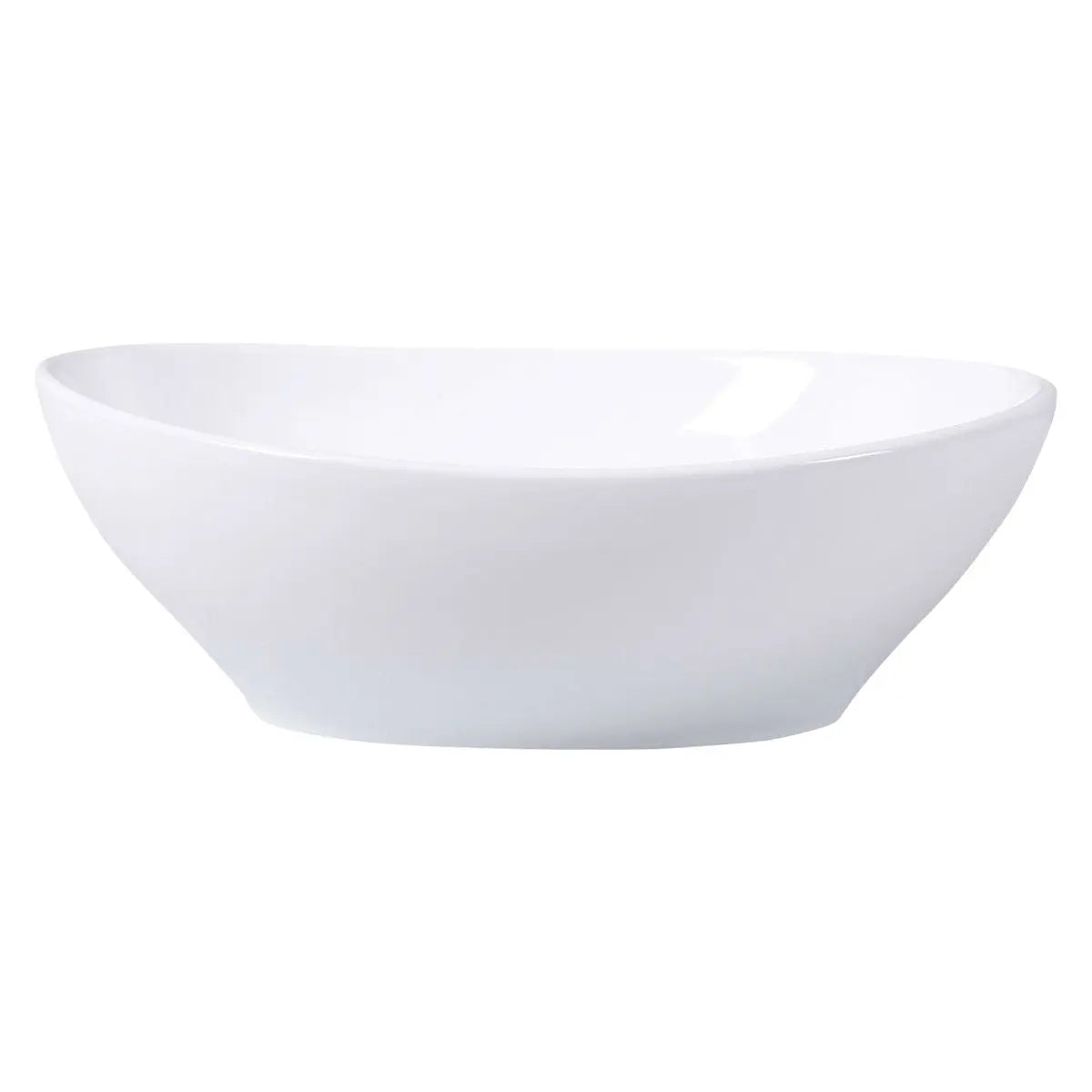 Contemporary Oval Basin Round Vessel Bathroom Sink in White FastFurnishings