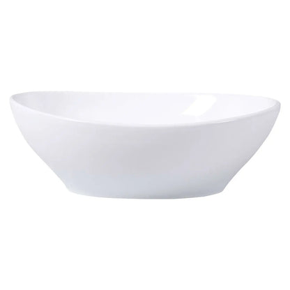 Contemporary Oval Basin Round Vessel Bathroom Sink in White FastFurnishings